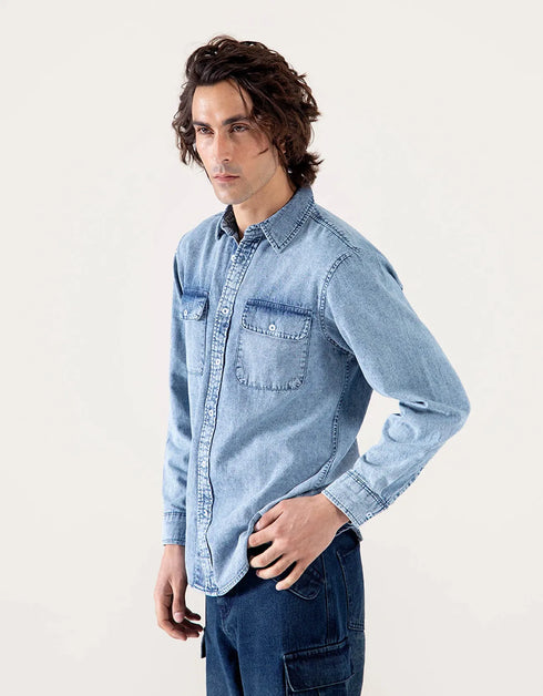 DENIM BUTTON DOWN SHIRT